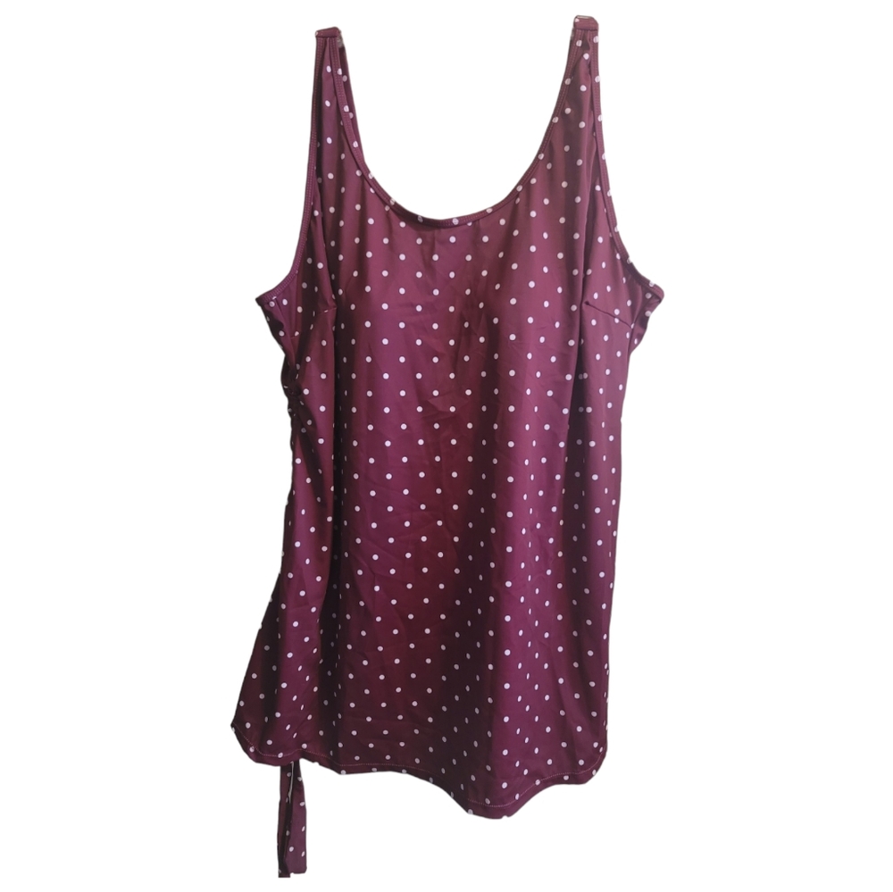 BloomChic Burgundy Polka Dot One-Piece Swimdress